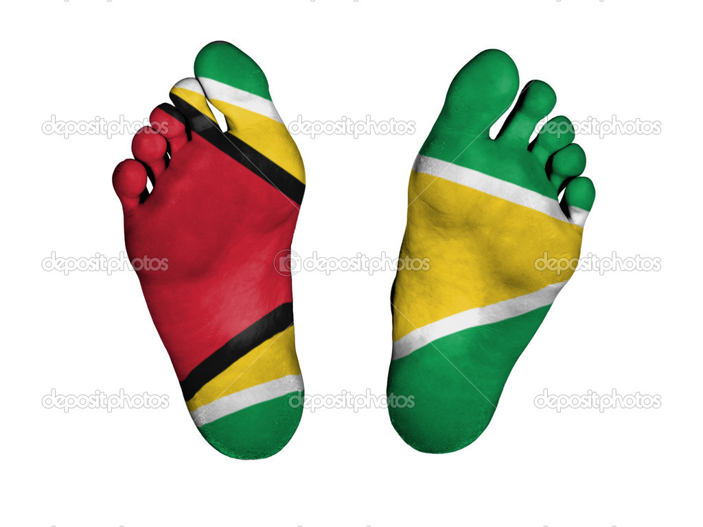 Feet with flag