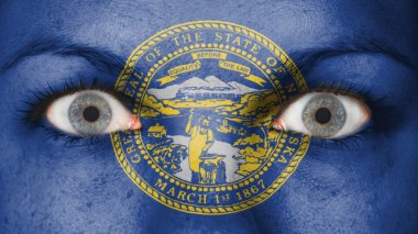 Gözlerin bayrak ile yakın çekim