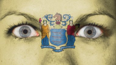 Gözlerin bayrak ile yakın çekim