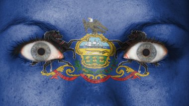 Gözlerin bayrak ile yakın çekim