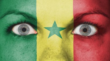 Gözlerin bayrak ile yakın çekim