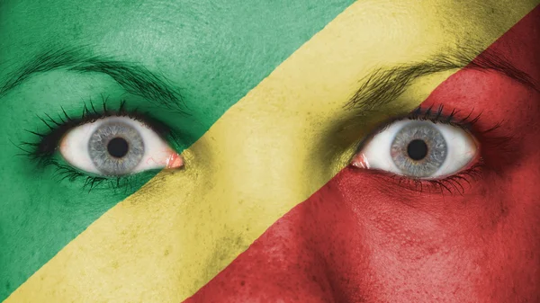 Close up of eyes with flag — Stock Photo, Image