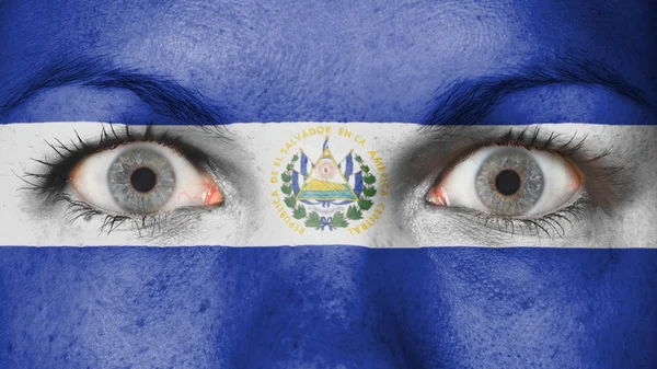 Close up of eyes with flag — Stock Photo, Image