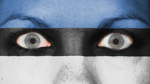 Augen zu und durch mit Flagge — Stockfoto