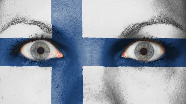 Close up of eyes with flag — Stock Photo, Image