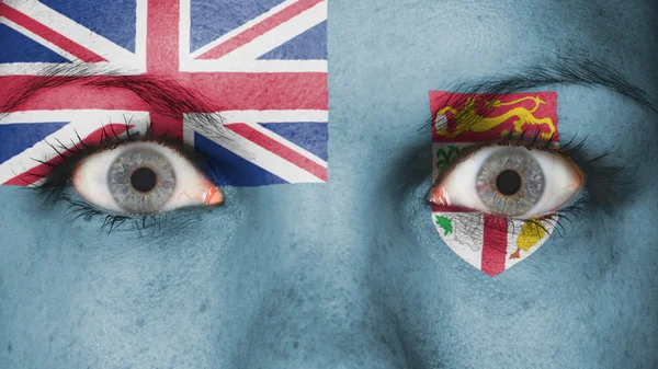 Close up of eyes with flag — Stock Photo, Image