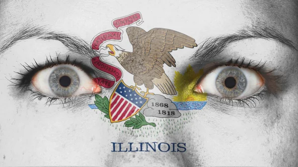 Close up of eyes with flag — Stock Photo, Image