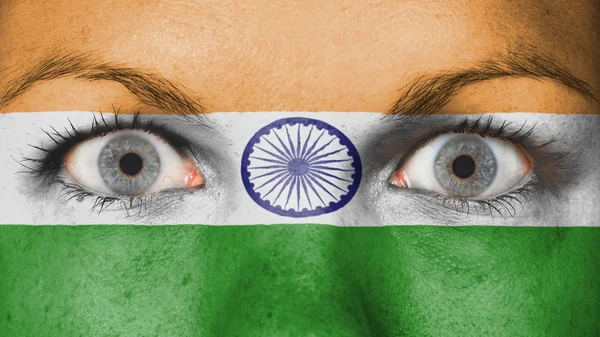 Close up of eyes with flag — Stock Photo, Image