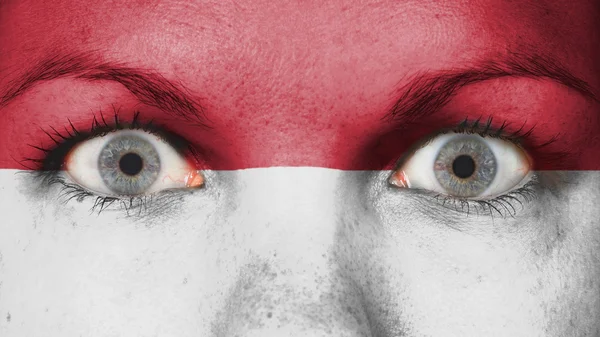 Close up of eyes with flag — Stock Photo, Image