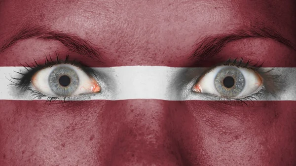 Augen zu und durch mit Flagge — Stockfoto