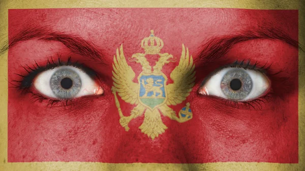 Close up of eyes with flag — Stock Photo, Image