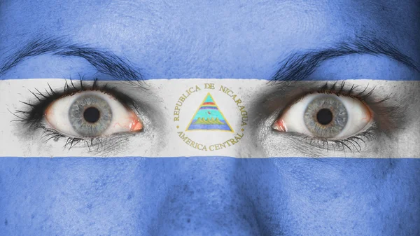 Close up of eyes with flag — Stock Photo, Image