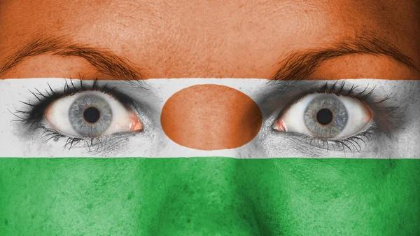 Close up of eyes with flag — Stock Photo, Image