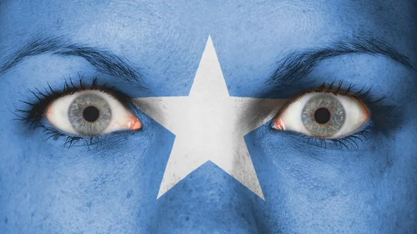 Close up of eyes with flag — Stock Photo, Image