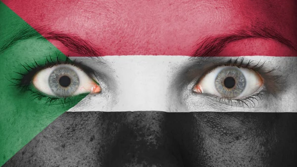 Augen zu und durch mit Flagge — Stockfoto