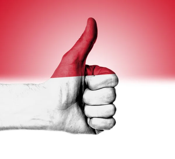 Closeup of male hand showing thumbs up sign — Stock Photo, Image