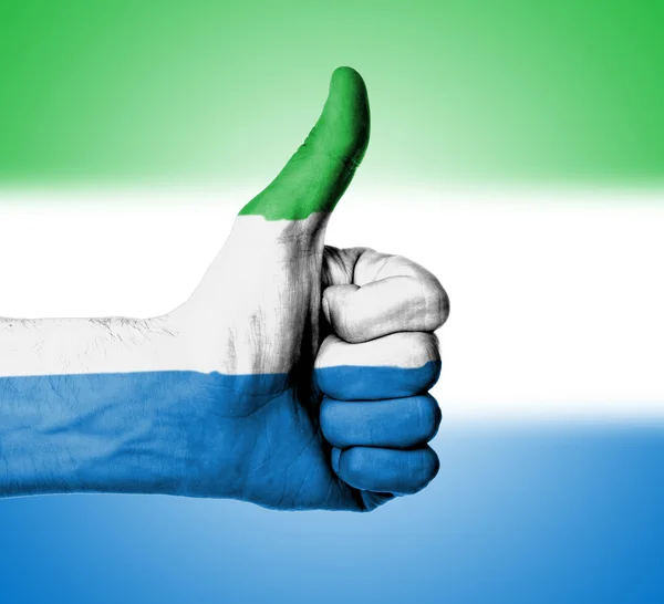 Closeup of male hand showing thumbs up sign — Stock Photo, Image