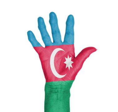 bayrağı ile boyanmış bir kadın ellerimde