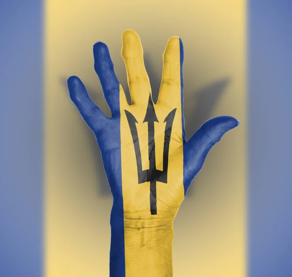 Dłoń kobiety, malowane z flagą — Zdjęcie stockowe