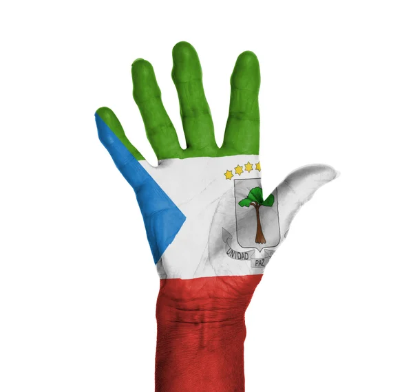 Palm of a woman hand, painted with flag — Stock Photo, Image