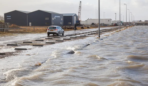 Extreme high tide in the Netherlands — Stock Photo, Image