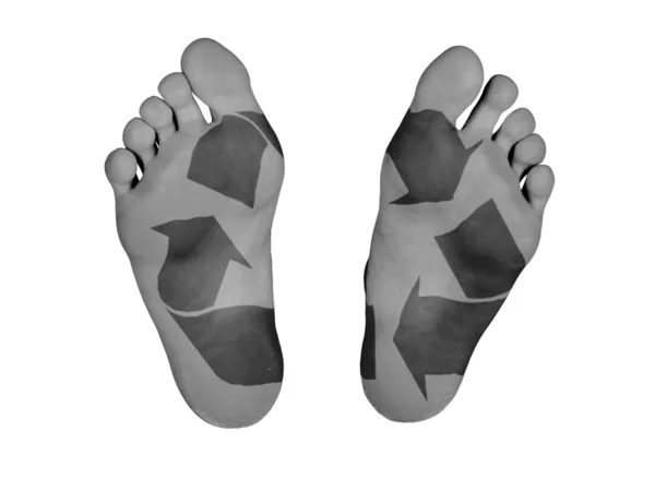 Human feet with print — Stock Photo, Image