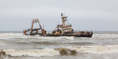 Zeila Shipwreck stranded on 25th August 2008 in Namibia clipart