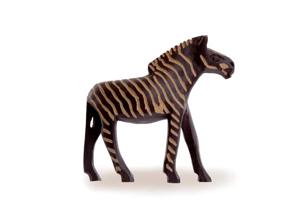 Wood toy zebra isolated — Stock Photo, Image