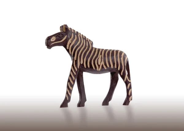 Ahşap oyuncak zebra izole — Stok fotoğraf