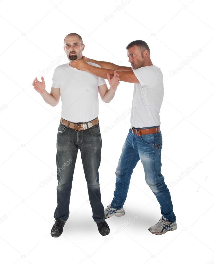 Man choking other man