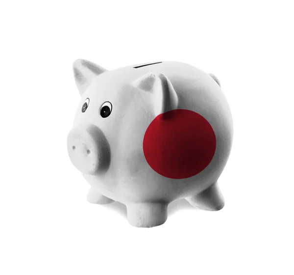 Ceramic piggy bank with painting of national flag — Stock Photo, Image