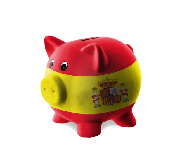 Ceramic piggy bank with painting of national flag — Stock Photo, Image