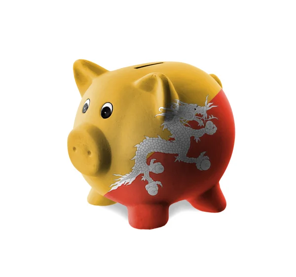 Ceramic piggy bank with painting of national flag — Stock Photo, Image