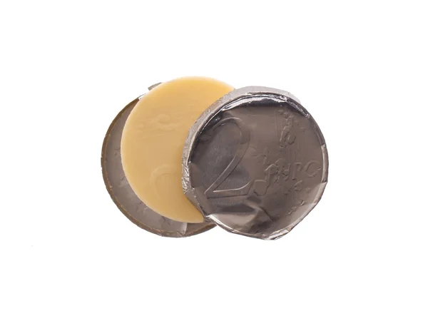 Moneta Euro, monete di cioccolato — Foto Stock
