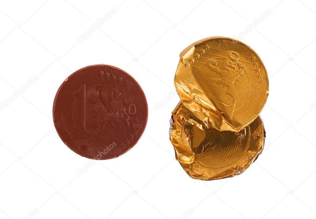Euro currency, chocolate coins