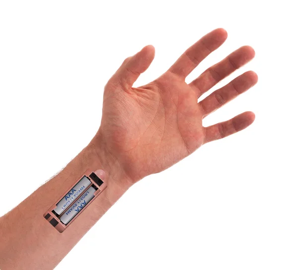 Robô - Insira a bateria no braço — Fotografia de Stock