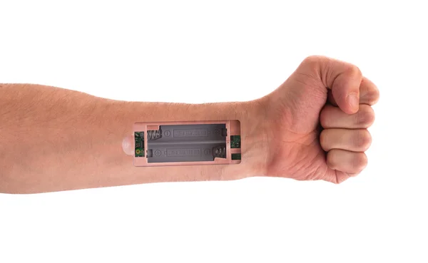 Robot - Insertar la batería en el brazo — Foto de Stock