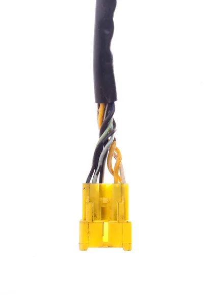 Yellow connection plug isolated — Stock Photo, Image