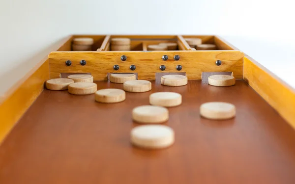 Typical dutch wooden boardgame - Sjoelen — Stock Photo, Image