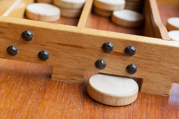 Typical dutch wooden boardgame - Sjoelen — Stock Photo, Image