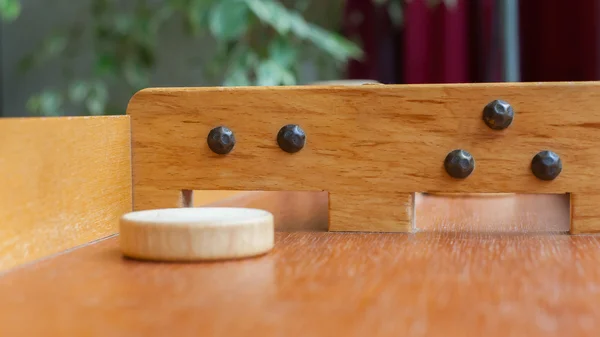 Typical dutch wooden boardgame - Sjoelen — Stock Photo, Image