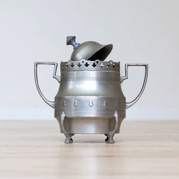 Retro silver sugar bowl — Stock Photo, Image