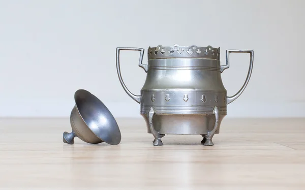 Retro silver sugar bowl — Stock Photo, Image