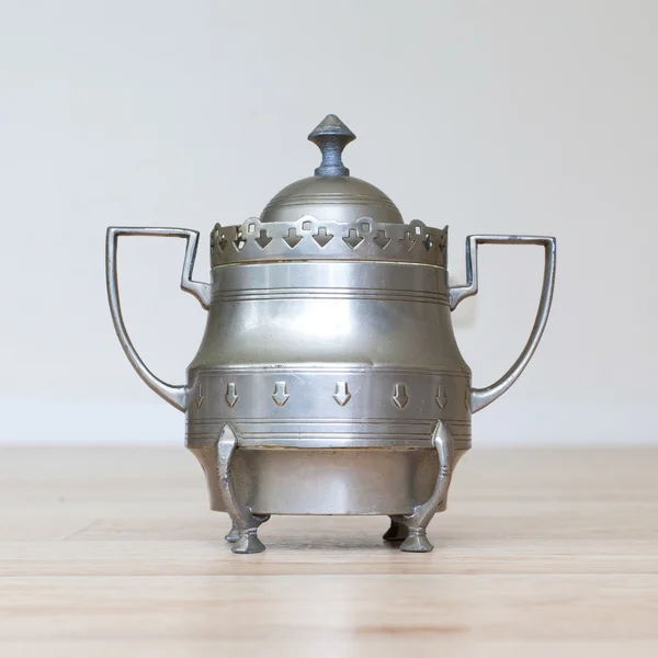 Retro silver sugar bowl — Stock Photo, Image