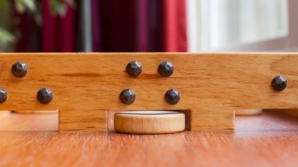 Typical dutch wooden boardgame - Sjoelen — Stock Photo, Image