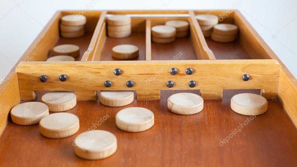 Typical dutch wooden boardgame - Sjoelen