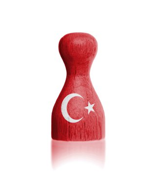 bir bayrak bir boyama ahşap piyon