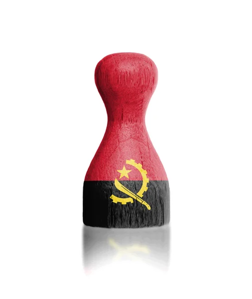 Wooden pawn with a painting of a flag — Stock Photo, Image