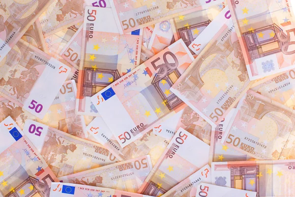 50 euros, fondo sin costuras — Foto de Stock