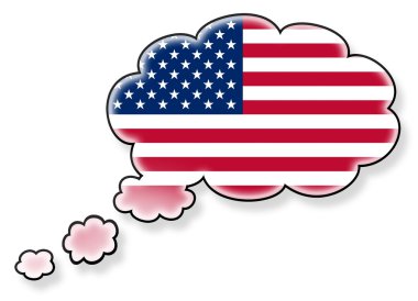 Beyaz arka plan üzerinde izole bulut, bayrak